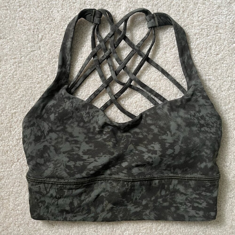 NEW Lululemon Free To Be Bra *Wild Long Line - Summer Shade Olive Multi - size 4